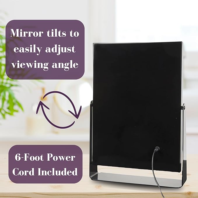 JERDON Lighted Vanity Makeup Mirror with Large Dimmable Bulbs and 3-Color Lighting - Model JHW100B