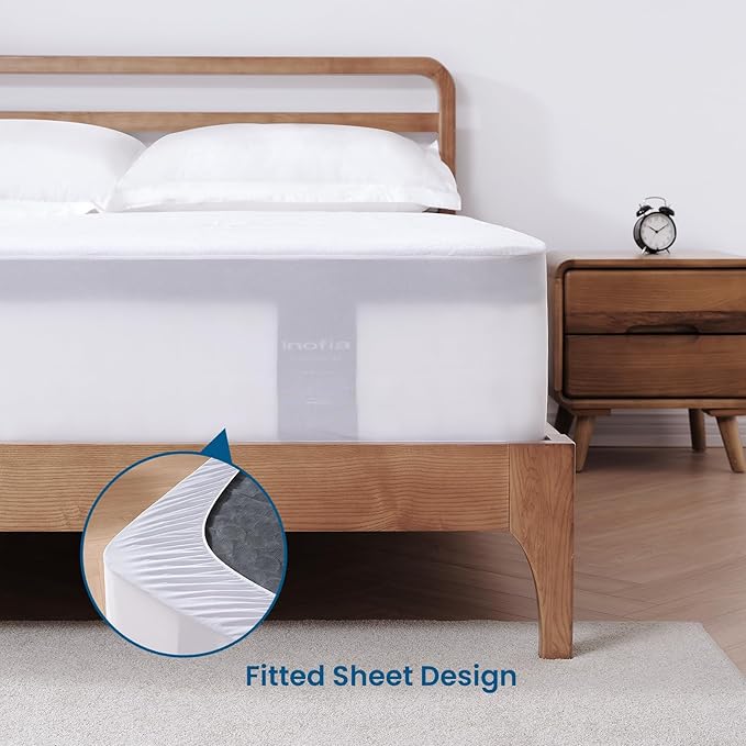 Inofia 12 inch King Mattress Hybrid with Waterproof Rayon Mattress Protector Included, Medium Firmness Cool Bed for Ultimate Support, Motion Isolation for Any Sleepers, King Size Mattresses