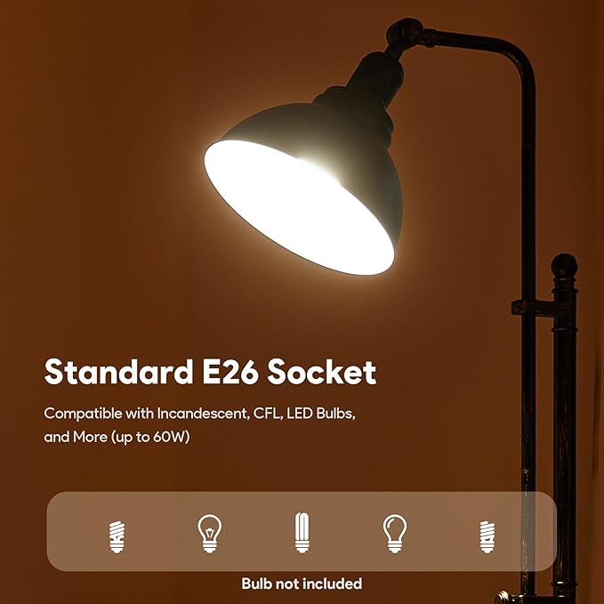 VONLUCE Floor Lamp for Living Room, 65'' Tall Industrial Floor Lamp, Adjustable Height & Head Vintage Metal Standing Reading Lamp for Bedroom, Office, Farmhouse, ETL Certificate