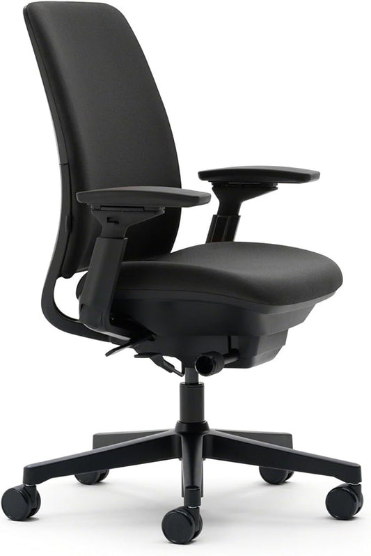 Steelcase Amia Office Chair - Most Comfortable Sit - 4 Points of Adjustability - Ergonomic Desk Chair - Upper Back Support - Adjustable Lumbar Support - Buzz2 Black Fabric