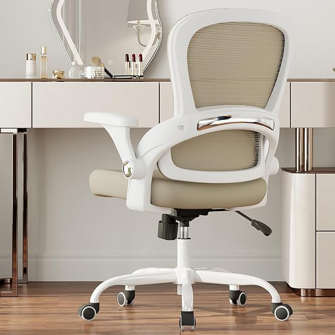 TRALT Office Chair - Ergonomic Office Chair with Back Support, Home Office Desk Chairs, Comfy Desk Chair, Computer Chair, 330lbs Wide Seat Big and Tall Office Chairs for Office Workers (Beige)