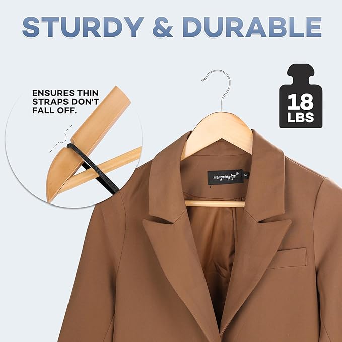 Wooden Hangers 80 Pack,Wood Hangers for Coats, Suits, Jackets, Closet & Pants Durable Premium Wood Hangers with 360-Degree Rotatable Hook and Notches, Natural