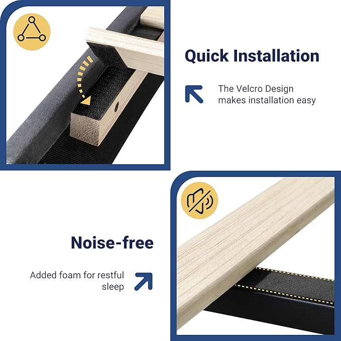 Allewie Upholstered King Size Platform Bed Frame with LED Light and Charging Station, Button Tufted High Headboard, Wingback Design, Noise Free, Easy Assembly, No Box Spring Needed, Grey