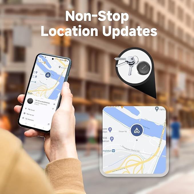 LiTag - Bluetooth Tracking Tag for Android. Smart Tracker for Google Find My Device (Find Hub) App. Item Finder Locator for Keys, Luggage, Suitcase, Backpack, Purse (1 Pack)