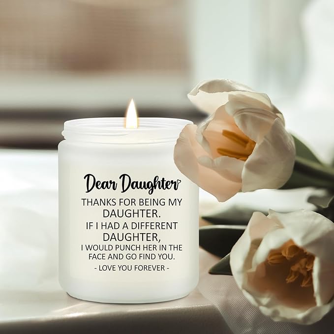 Daughter Gifts from Mom, Dad - Christmas Mothers Day Birthday Gift for Daughter - Lavender Scented Candle