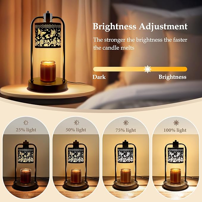 Candle Warmer Lamp Electric with Timer: Wax Melts for Warmer Yankee Candles Large - Dimmable Candle Warmer for Birthday Christmas Gift Bedroom Home Decor