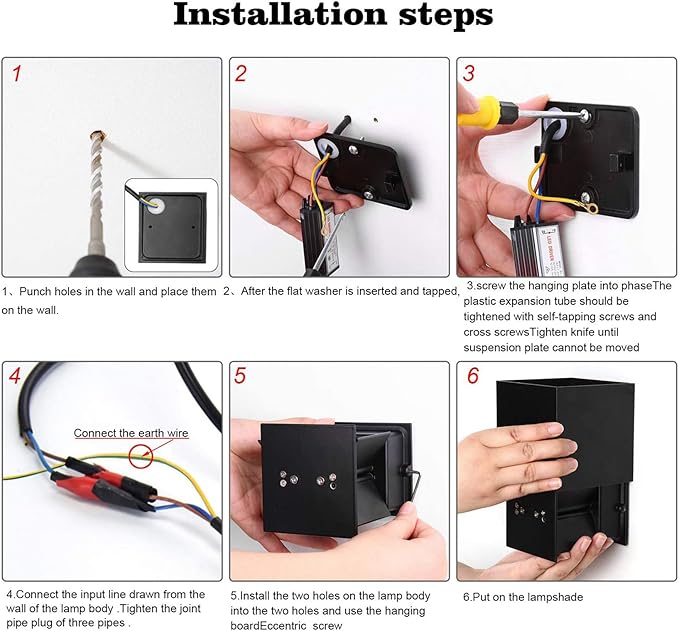 4 PCS LED 12W Outdoor Wall Lights Sconces Exterior/Interior Up and Down Lights IP65 Waterproof Modern Outdoor Lighting Fixtures Square Aluminum Exterior Wall Mount Light White 6500K Cold Lights