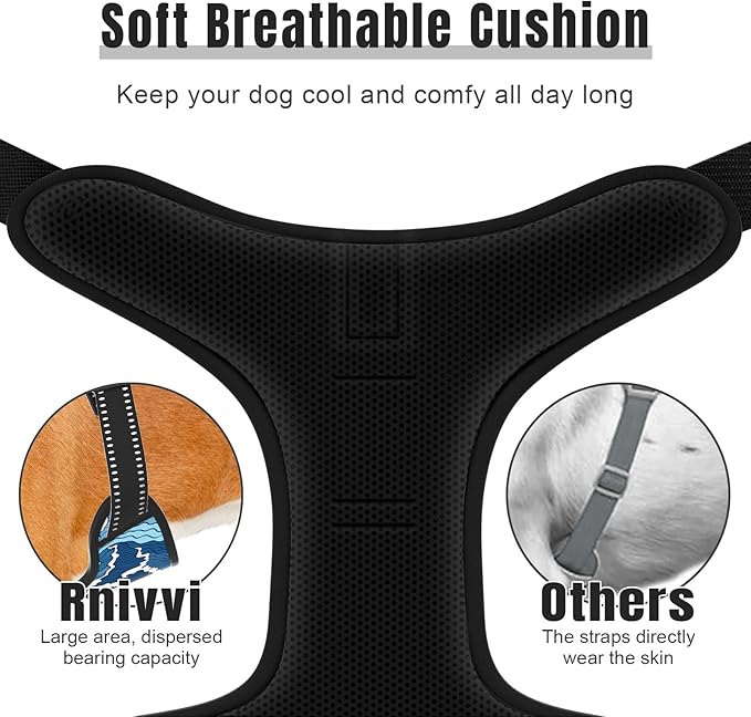 Rnivvi No Pull Dog Harness, Cute Reflective Medium Sized Puppy Kitten Harness, Adjustable Soft Padded Vest for Medium Dogs, Heavy Duty Pet Vest with Easy Control Handle for Walking, Japanese Style