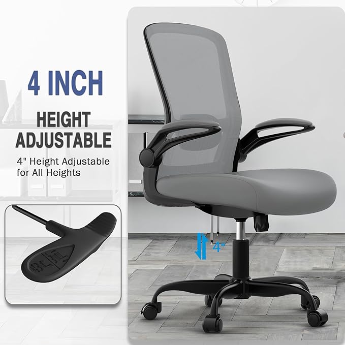 Mimoglad Office Chair, Ergonomic Desk Chair with Adjustable Lumbar Support, High Back Mesh Computer Chair with Flip-up Armrests-BIFMA Passed Task Chairs, Executive Chair for Home Office
