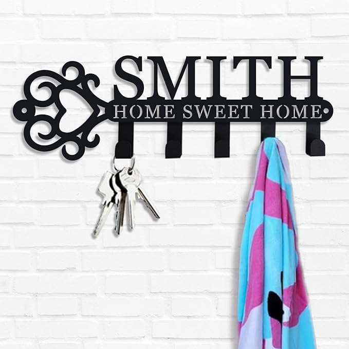 Personalized Key Holder Wall Mount, Customized Key Holder for Wall, Custom Keys Holder on Wall, Personalized Wall Mounted Key Holder Hooks Organizer Rack, Custom Key Rack