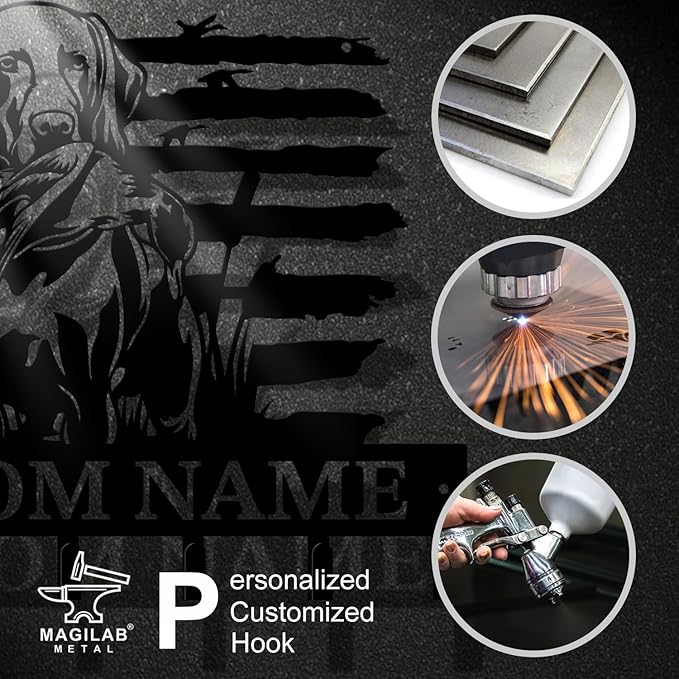 Personalized Custom Name Hunting Deer Wall Key Hooks,Metal Hunting Art Clothes Hooks,Metal Hunting Wall Home Storage Decorative,Hunter For Front Door, Hallway, Kitchen, Bedroom,Keys,Hats (Style C)