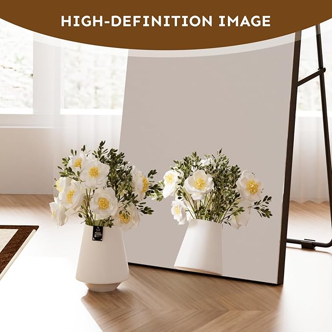 Kosmonia 65x24 Frameless Full Length Silver Coating Mirror w/Distortion Free, HD Reflection &Anti Desilvering, Tempered Glass & Shatter Proof Film Doubling Safety, Easy Setup w/Stand, Wall/Standing