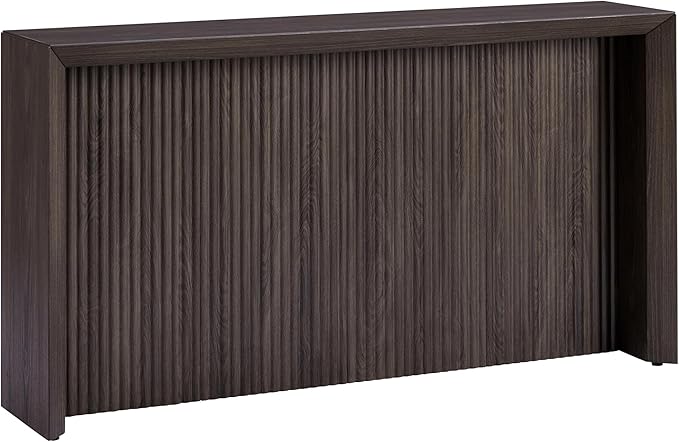 Henn&Hart 56'' Wooden Rectangular Fluted Console Table Entryway Table, Sofa Table for Entryway, Living Room, Couch, Hallway, or Office, Alder Brown