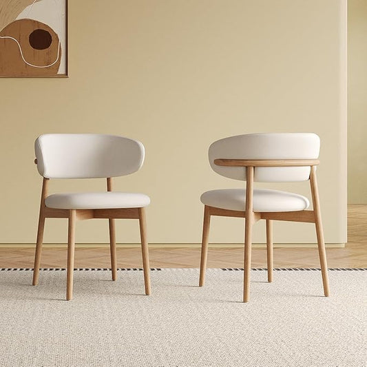 Dining Chairs Set of 2, Modern Faux Leather Dining Wood Legs for Living Kitchen Dining Room