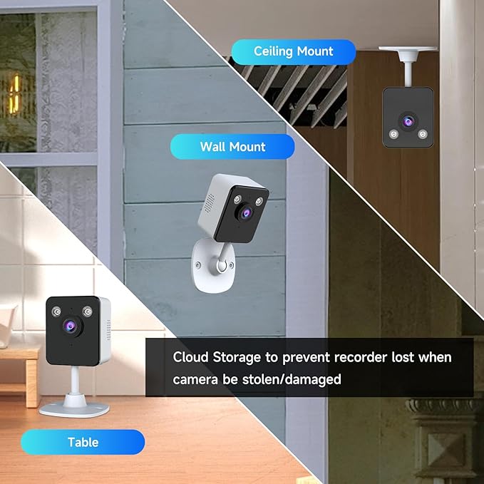 2K Cameras for Home Security Indoor, 2.4 & 5Ghz WiFi Baby/Pet Camera with Phone App, Night Vision, Motion Detection, Two-Way Audio, Smartphone Control Inside Cameras for House