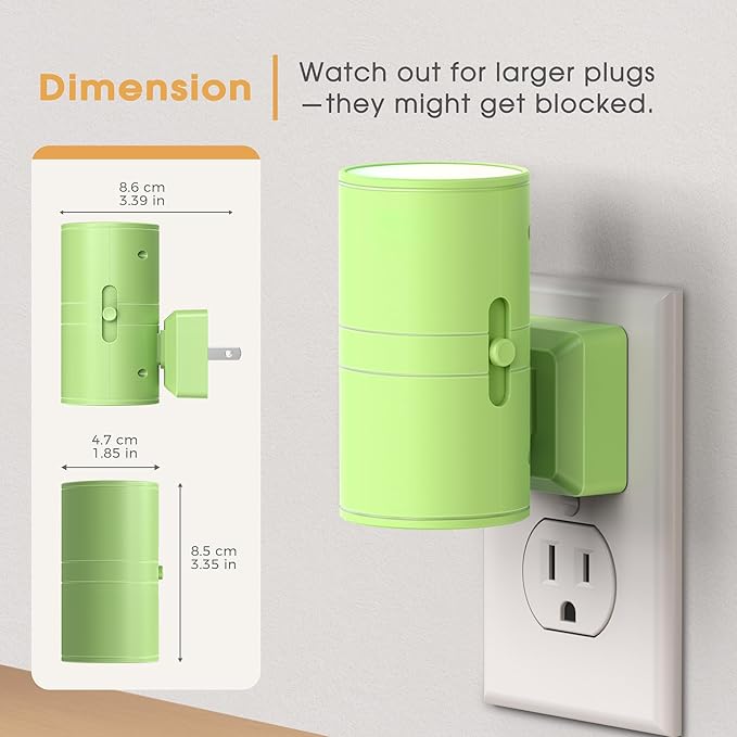 Briignite Night Lights Plug into Wall, Modern LED Night Light Plug in, Dusk to Dawn Sensor, Soft White 3000K, 0-100LM Adjustable Brightness, Dimmable NightLight for Hallway, Bedroom, Stairway, 2 Pack