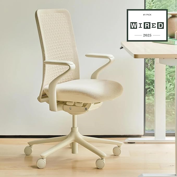 Branch Verve Chair - High Performance Executive Office Chair with Contoured Seat Back and Adjustable Lumbar Rest - High Density Foam Cushion with Aluminum Base - Up to 275 lbs - Wheat