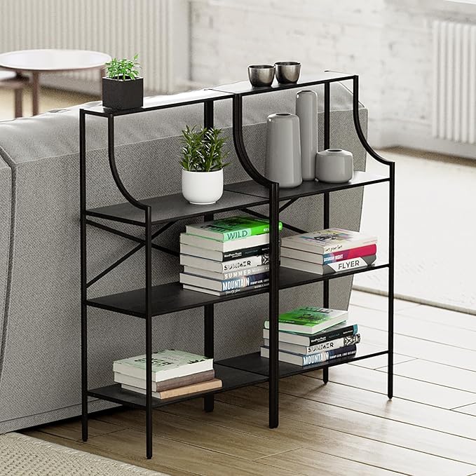 Console Table, entryway Table 4-Tier Sofa Table with Storage Shelves, Couch Table Behind Sofa, Standing Bakers Rack