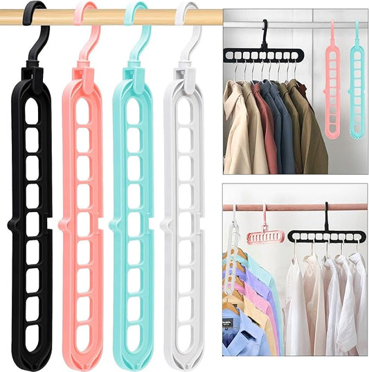 Closet Organizers and Storage, Multifunctional Organization and Storage Home Essentials Magic Space Saving Hangers with 9 Holes for Wardrobe Closet Heavy Clothes