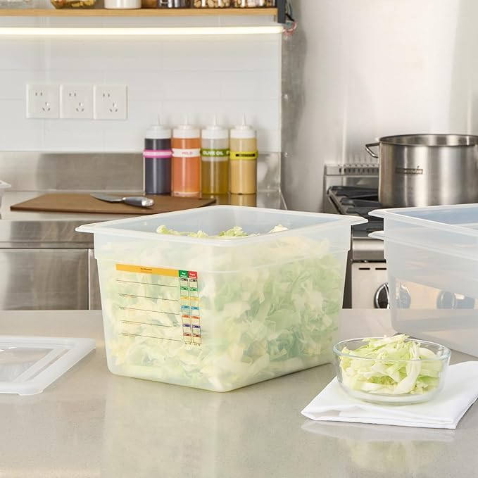 Restaurantware Food Storage Container 1 Pack of 12.7 x 10.3 x 7.8 Inches Plastic Stackable Storage Box White Reusable Label Container Dishwasher Safe For Restaurants And Kitchens