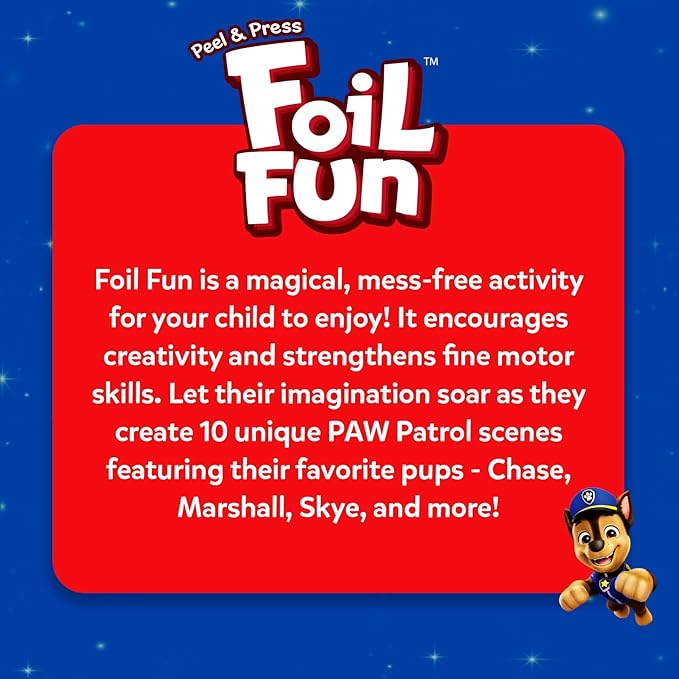Skillmatics Foil Fun - PAW Patrol, Mess-Free Art & Craft Kits for Kids, DIY Creative Activity, Travel Toys, Christmas Gifts for Fans of Chase, Marshall, Skye, Girls, Boys, Ages 4, 5, 6, 7, 8 and Up