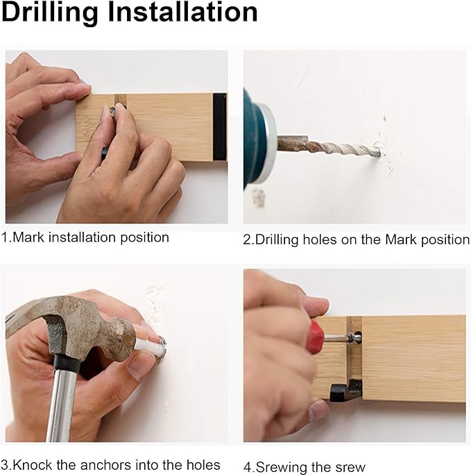 Wooden Wall Mounted Folding Coat Rack – Modern, Sleek Space-Saving Hanger for Entryway, Hallway, Living Room, Bedroom, Bathroom – Natural 4 Hooks(2 Pack)