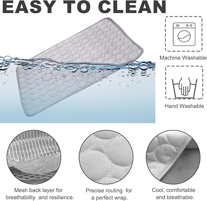 Dog Cooling Mat, Cooling Mat for Cats Dogs, Washable Cool Bed, Portable Pet Cool Pads for Dogs & Cats, Home & Outdoor (70cm X 100cm)