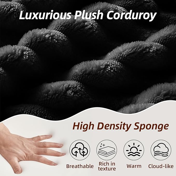 104 Inch Cloud Sectional Couch with L-Shape Chaise,Modern Upholstered Couches with Deep Seat,Corduroy Sponge Compressed Sofa for Living Room,No Assembly Required (Dark Grey)