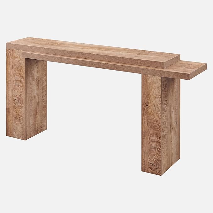 OKD 63 Inch Modern Entryway Console Table, Solid Geometry Accent Sofa Table Behind The Couch, Narrow Console Table for Entryway, Hallway, Living Room, Foyer, Light Tree Knot