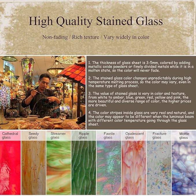 Bieye L10242 Baroque Tiffany Style Stained Glass Floor Lamp with 17-inch Wide Lampshade, 65-inch Tall (Red)