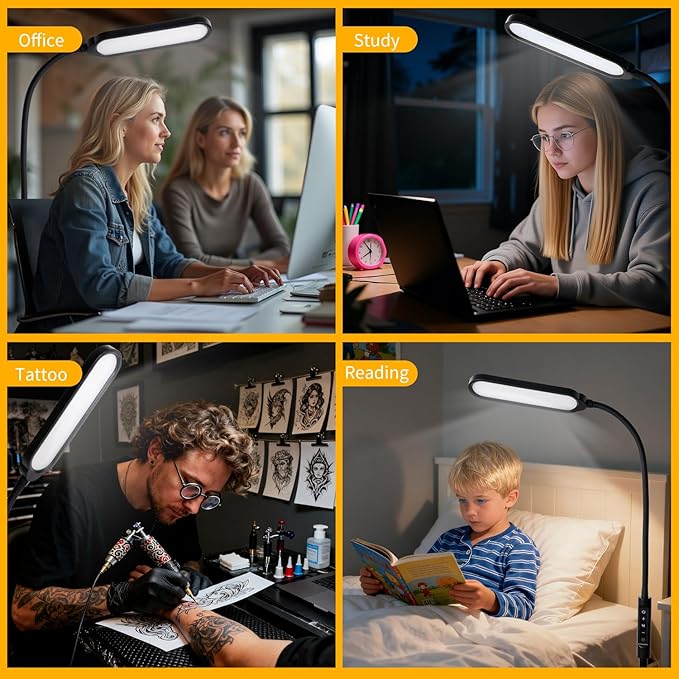 CRI95+ Floor Lamps for Living Room, 18W 3000LM Standing Lamp with 3 Color Temps, Gooseneck Adjustable Dimmable Lamp with Remote, Touch Control for Bedroom, Office, Tattoo Light