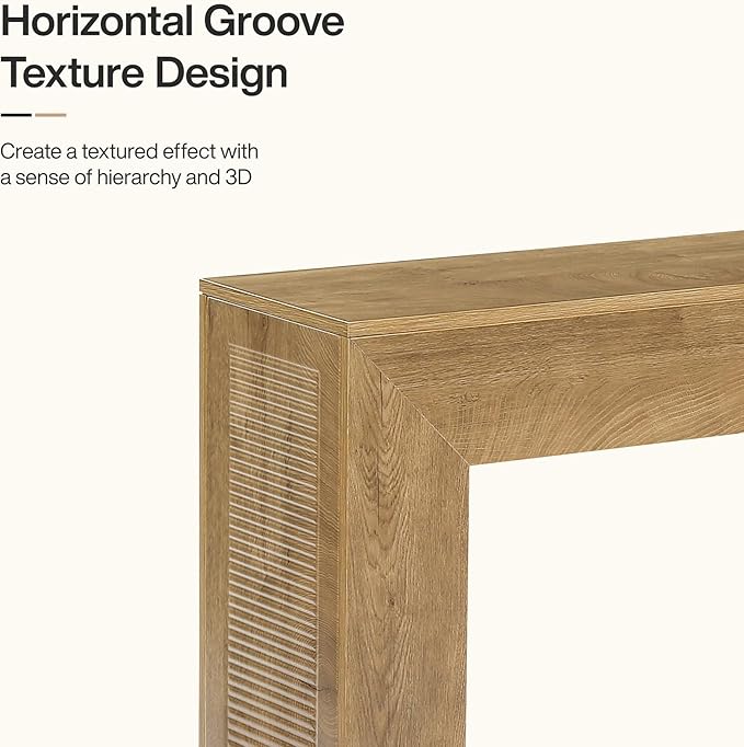 Tribesigns 43.3" Entryway Console Table, Farmhouse Wooden Sofa Table Behind Couch, Modern Small Accent Console with Fluted Design for Living Room Hallway Entrance Foyer, Brown