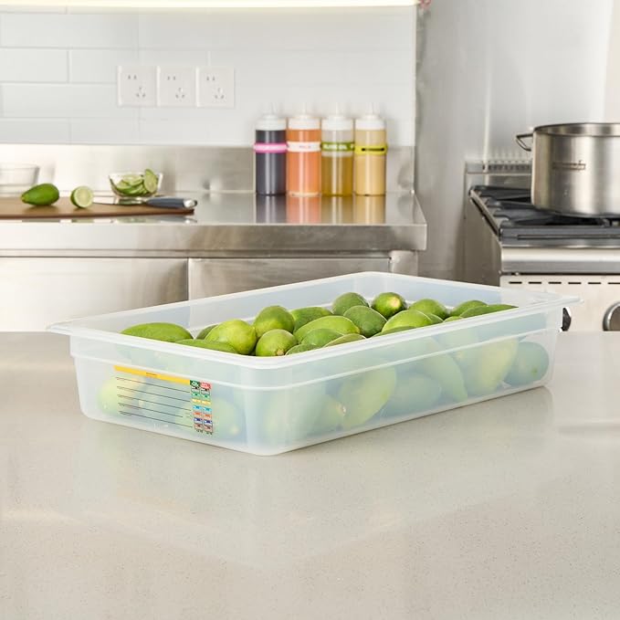 Restaurantware Food Pans Pack of 10 Plastic Rectangle Food Containers Full Size with Traceability Label, Storage Containers Dishwashable Hot Cold Friendly for Restaurants Buffet Commercial Use