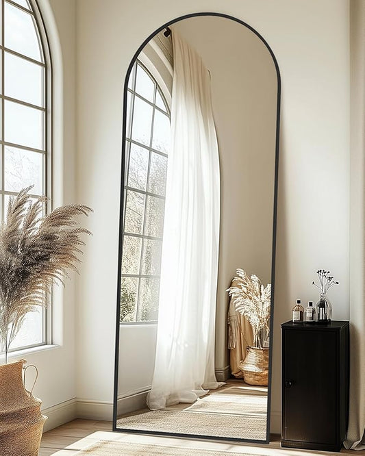 Floor Mirror, 64"×21" Full Length Mirror with Stand for Bedroom Living Room, Black