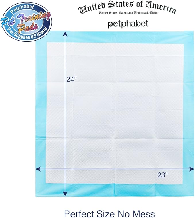 Petphabet Dog Pads - 100 Count, 23" x 24" Puppy Training Pads