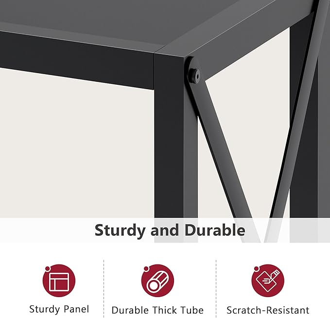 Tajsoon Console Table, 2-Tier Entryway Table, 41.8”L Narrow Sofa Tables with Shelves, Behind The Couch, for Entrance, Hallway, Living Room, Foyer, Corridor, Office, Black