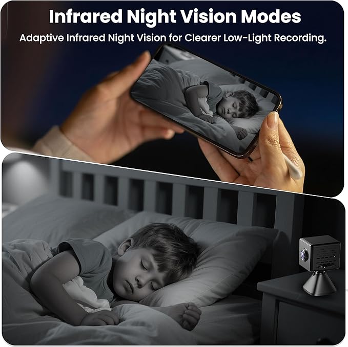 Hidden Camera, Spy Camera with Real-Time Recording, AI Motion Detection 4K Nanny Cam Hidden Camera, Mini Camera with Cloud & SD Storage, Night Vision Spy Cam, Indoor Camera for Baby, Pet and Older
