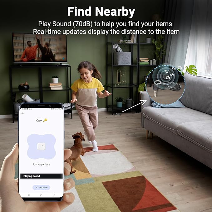 2 Pack Bluetooth Tracker for i0S or Android - Dual System Key Finder/Backpack Tracking Tag/Item Locator/Luggage Smart Tag/Pet Tracker, Compatible with Apple Find My or Google Find Hub,IP67 Waterproof