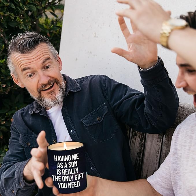 Christmas Gifts for Mom from Son - Mom Christmas Gifts from Son - Moms Birthday Gift Ideas from Son - Mother Gift, Funny mom Candle, 10 Oz Jar Lemongrass Scent Soy Wax Candle