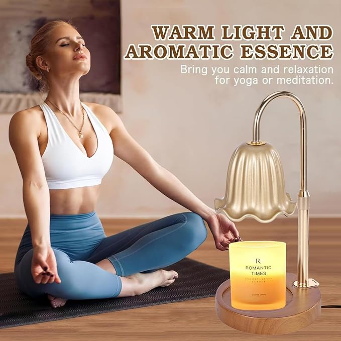 2Pack Electric Timer Candle Warmer Light,with Bracket Dimmable Candles Wax Glass Warmers Lamps for Jar Candles Burner No Flame Scented Melting Warming Lantern Adjustable Height(50W*4PCS)