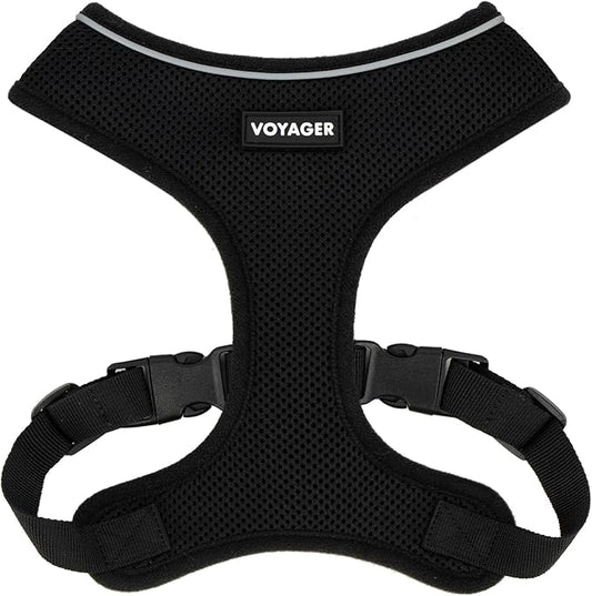 Best Pet Supplies Voyager Aerolite No Pull Mesh Dog Harness, Reflective, Breathable Harness, Adjustable for Walking, Training, Running, Heavy Duty and Durable, 220 Style (Black), M (Chest: 17-21").