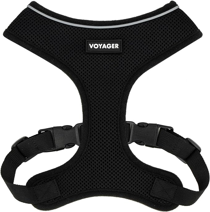 Best Pet Supplies Voyager Aerolite No Pull Mesh Dog Harness, Reflective Stitching, Breathable Harness, Adjustable for Walking, Training, Running, Heavy Duty and Durable, Black, S