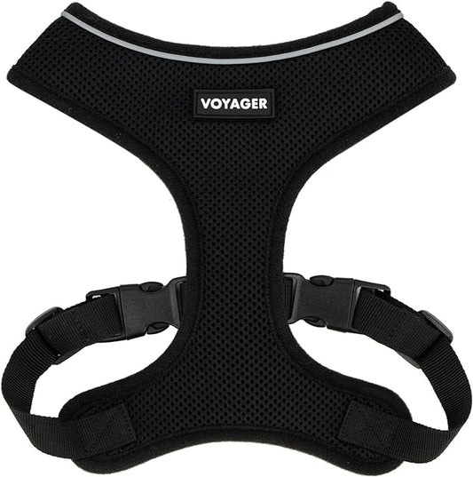 Best Pet Supplies Voyager Aerolite No Pull Mesh Dog Harness, Reflective Stitching, Breathable Harness, Adjustable for Walking, Training, Running, Heavy Duty and Durable, Black, S
