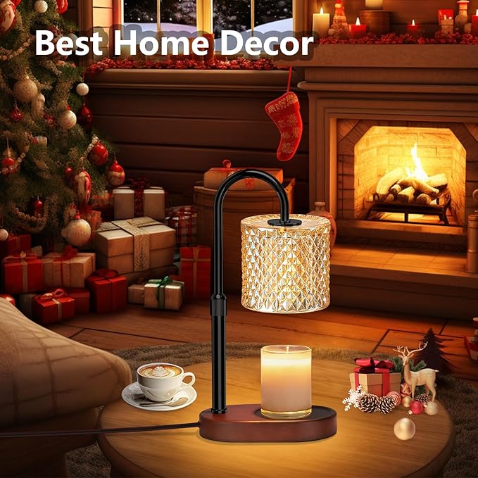 Electric Candle Lamp Warmer with Timer Dimmer Adjustable Height,Gifts for Women and Men,Vintage Home Decor