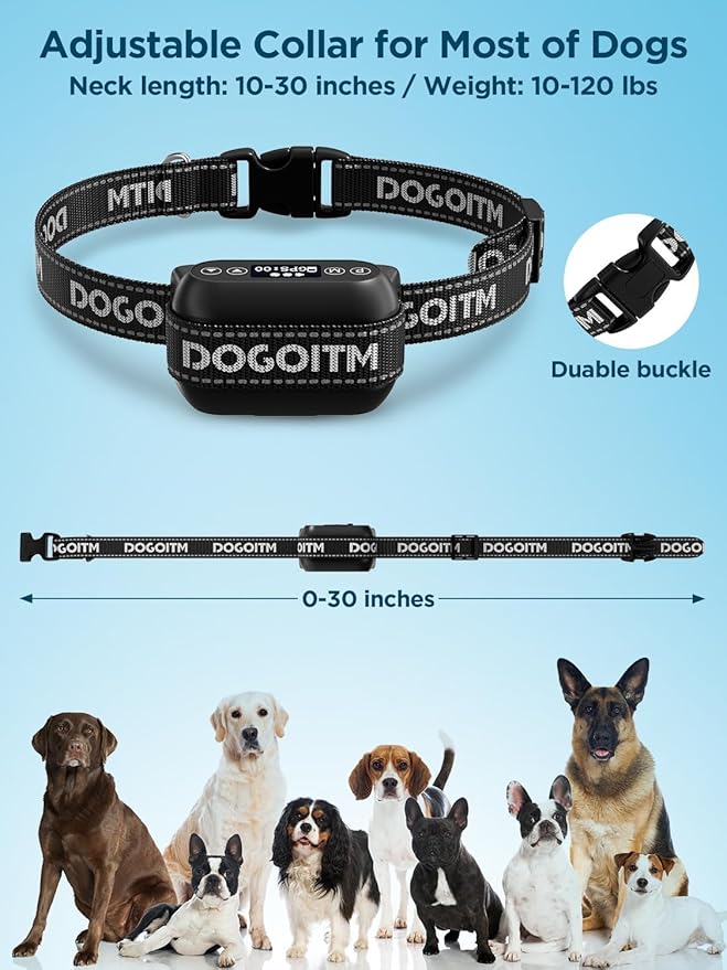 Wireless Dog Fence for 2 Dogs,GPS Dog Fence Collar with AI Smart GPS Signal for Outdoor, Waterproof and Rechargeable Pet Containment System with 3 Warning Modes, Range 65-3290 FT for Most Dogs
