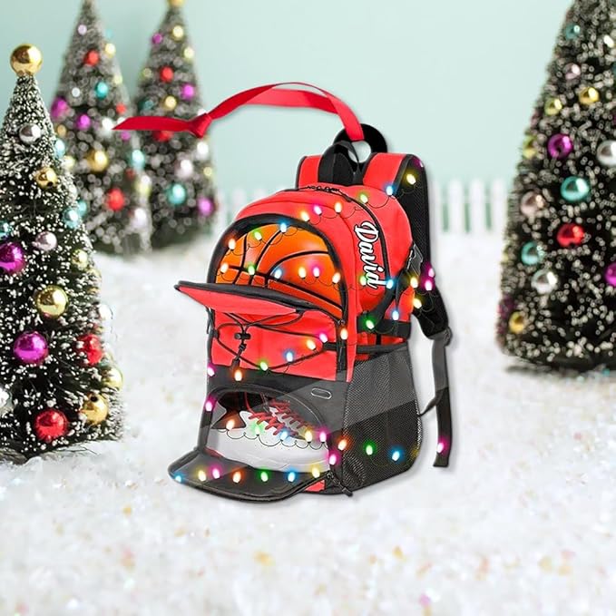 Famitrendz Custom Basketball Christmas Ornaments 2025, Custom Name Basketball Acrylic Christmas Tree Decorations, 2D Flat Baller Ornaments for Tree 03