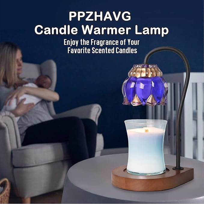 Candle Warmer Lamp - Electric Candle Lamps Timer, Compatible with All Jar Candles, Gifts for Her, Gift for Mom, Dimmable Candle Warmer, Candle Holders for Home Decor Purple