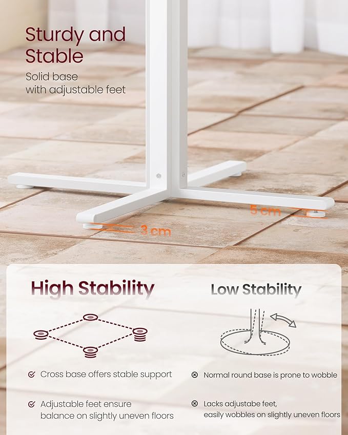 VASAGLE Dining Table, Small Round Kitchen Table for 4 People, 31.5 x 29.4 Inches, for Dining Room, Living Room, Farmhouse, Water-Resistant, Oka Beige UKDT082Y02