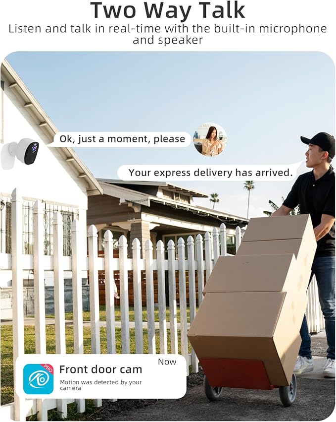 5G/2.4G WiFi Security Cameras Wireless Outdoor, 2K Battery Powered WiFi Cameras with AI Motion Detection Spotlight Siren,Color Night Vision, 2-Way Talk, Waterproof, Cloud/SD Storage, Works w/Alexa