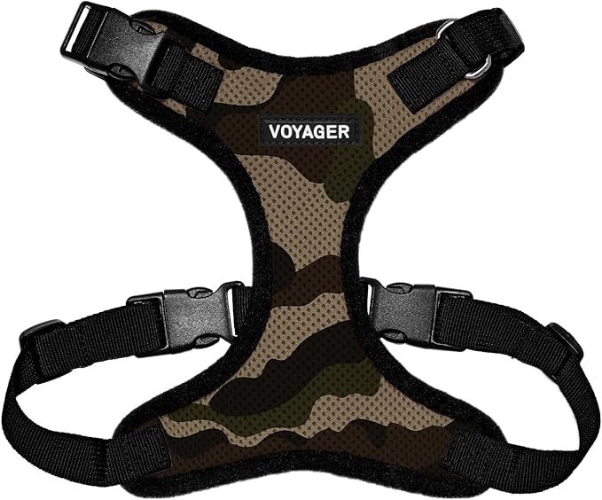 Voyager Step-in Pet Harness - All Weather Mesh, Adjustable Step in Harness for Cats and Dogs by Best Pet Supplies - Army/Black Trim, XL